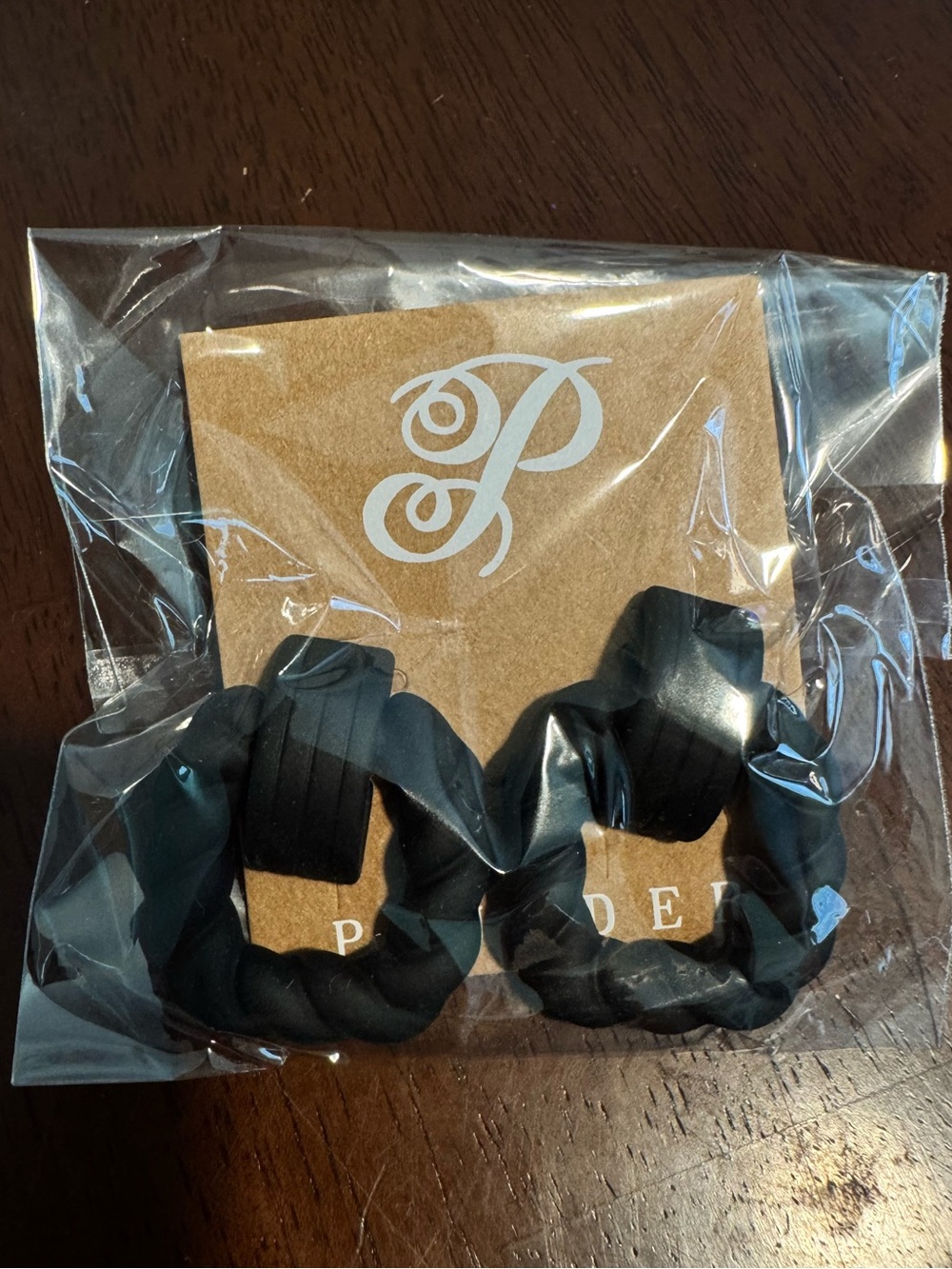 Plunder Matte Black Twisted Hoop Earrings